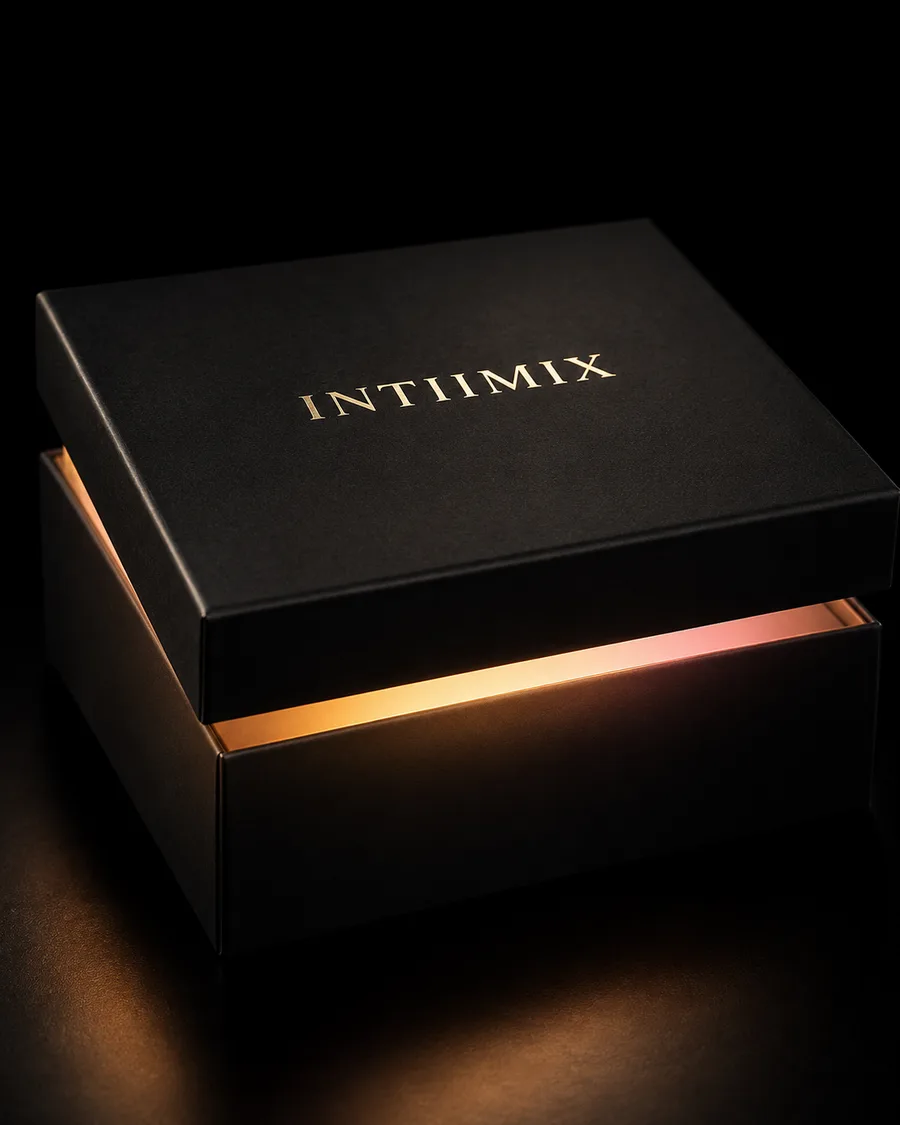 La boîte du jeu de gages Intiimix, entrouverte