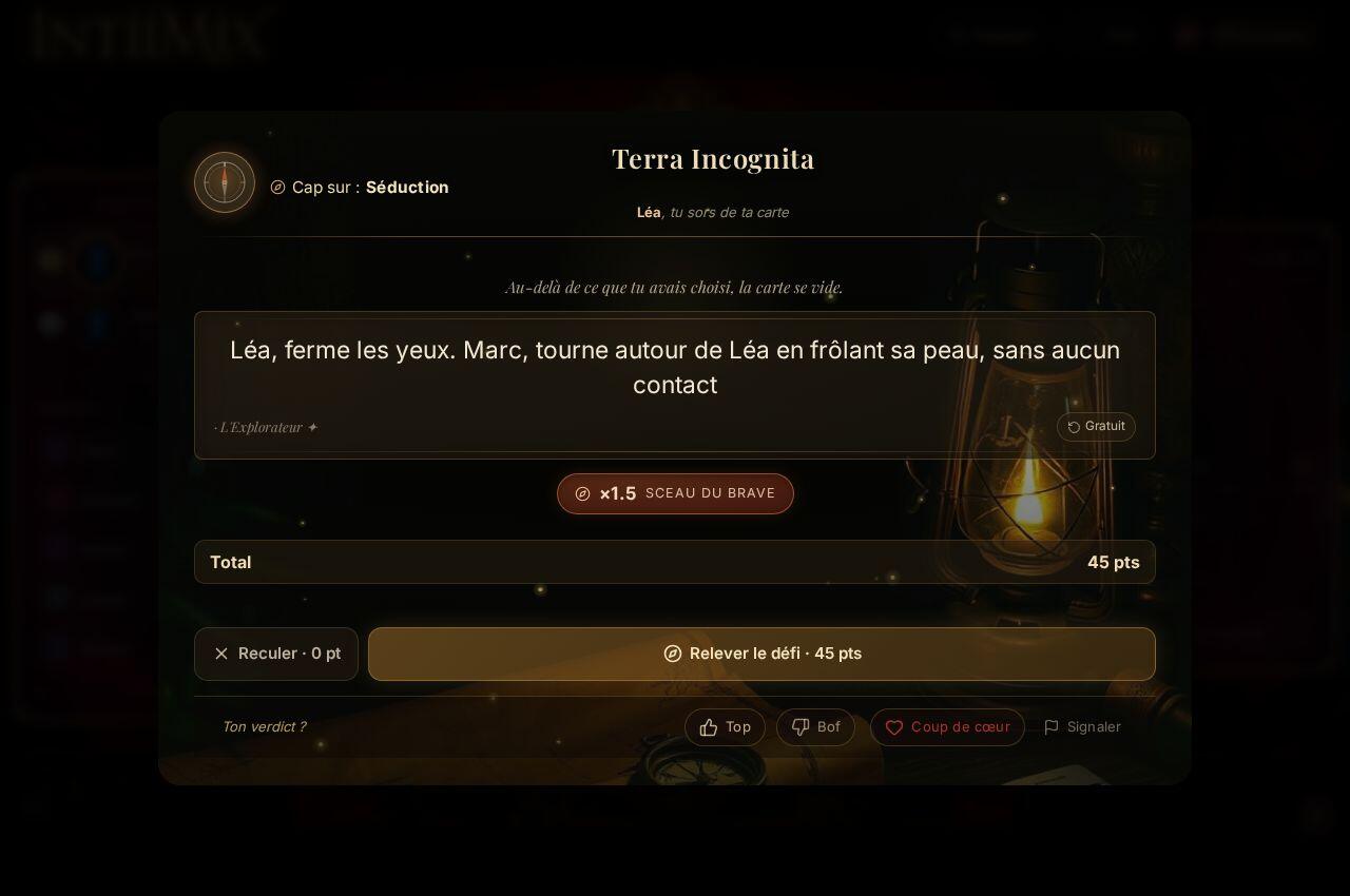 Le segment L'Aventure, tel qu'il s'affiche dans le jeu