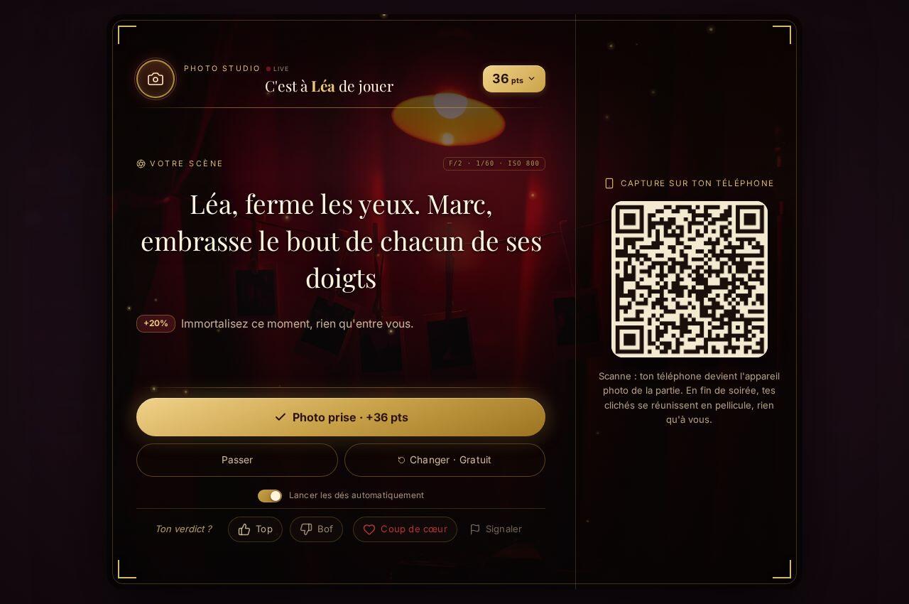 Le segment Le Photo Studio, tel qu'il s'affiche dans le jeu