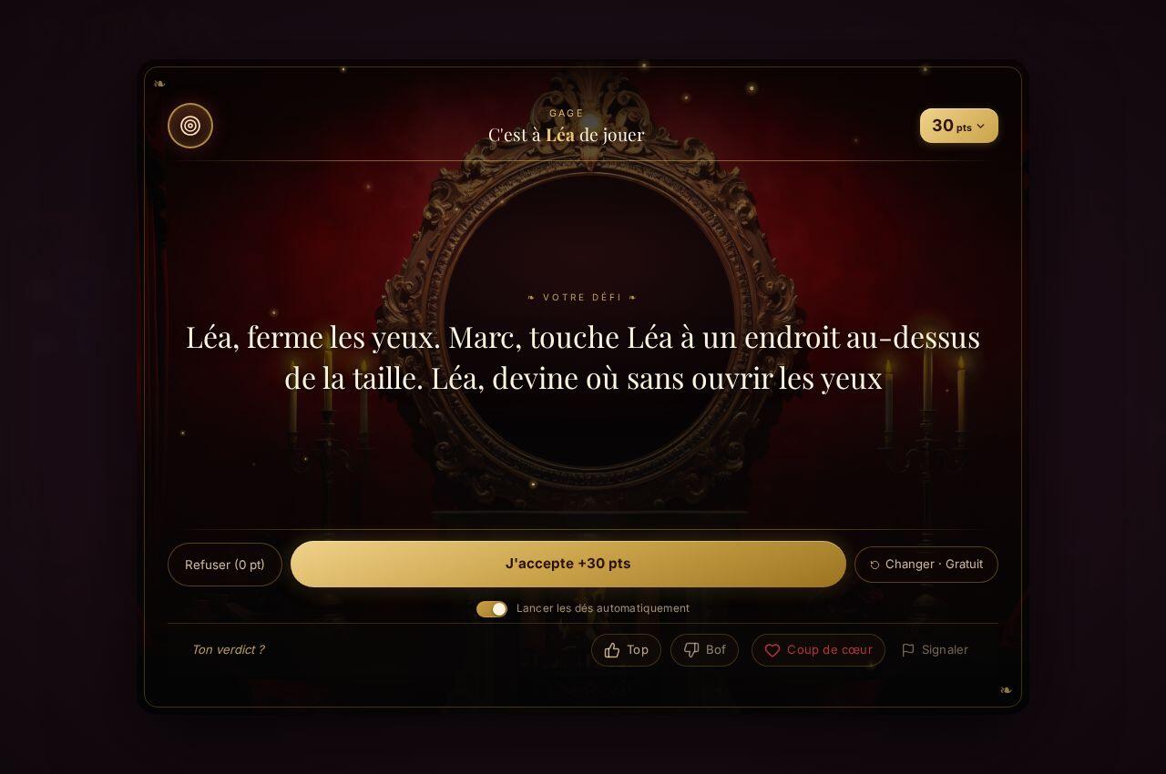 Le segment Le Scénario, tel qu'il s'affiche dans le jeu