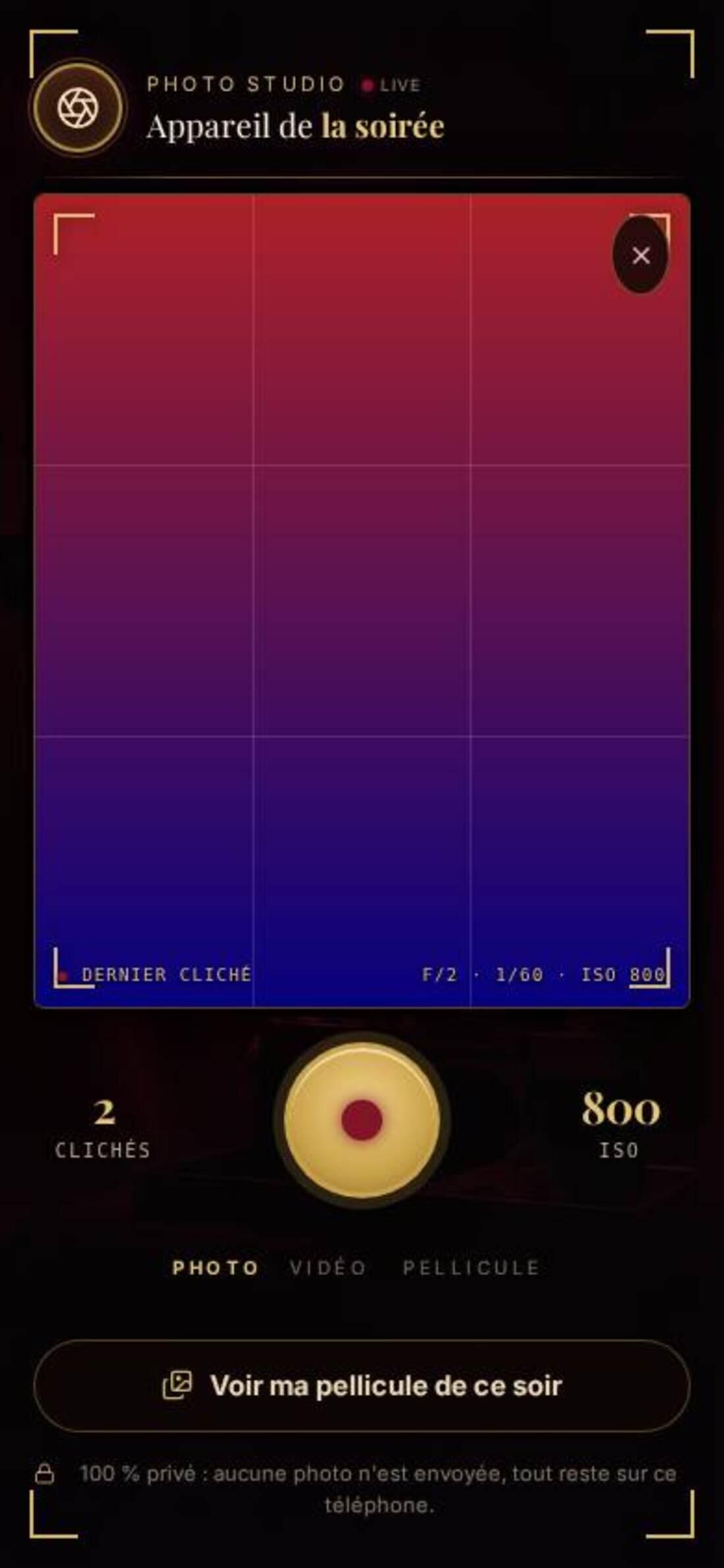 Le compagnon Pellicule sur le téléphone : l'appareil de la soirée
