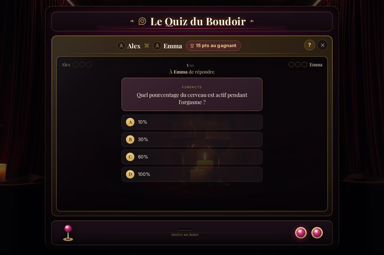Un mini-jeu réel : le Quiz du Boudoir