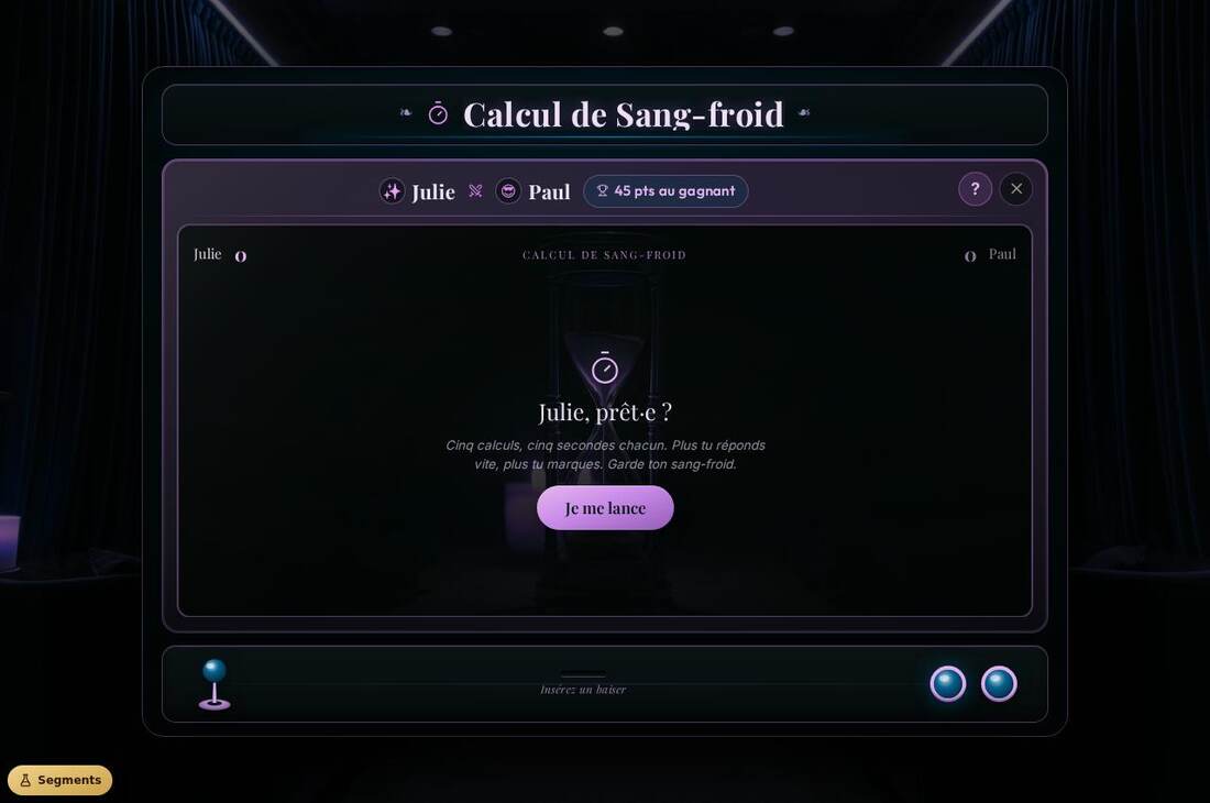 Calcul de sang-froid : Julie contre Paul